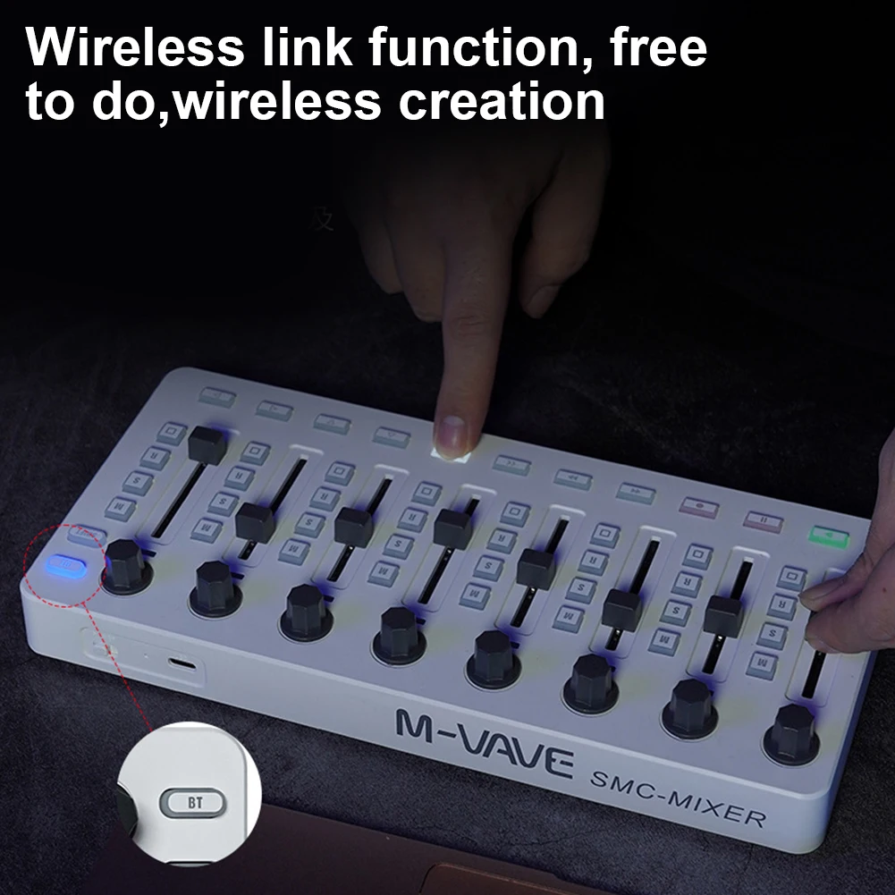 Для M-VAVE SK11 SMC-MIXER беспроводной MIDI-контроллер микшерная консоль BT-соединение