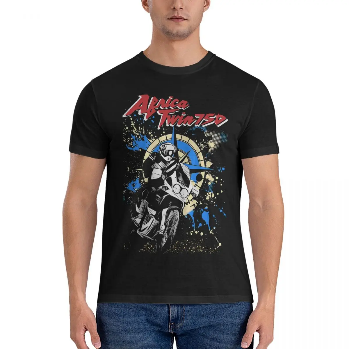 Футболка мужская с коротким рукавом и круглым вырезом из хлопка