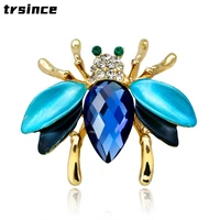 new hot sale korean cartoon street auction small fresh crystal bee brooch fashion insect series brooch