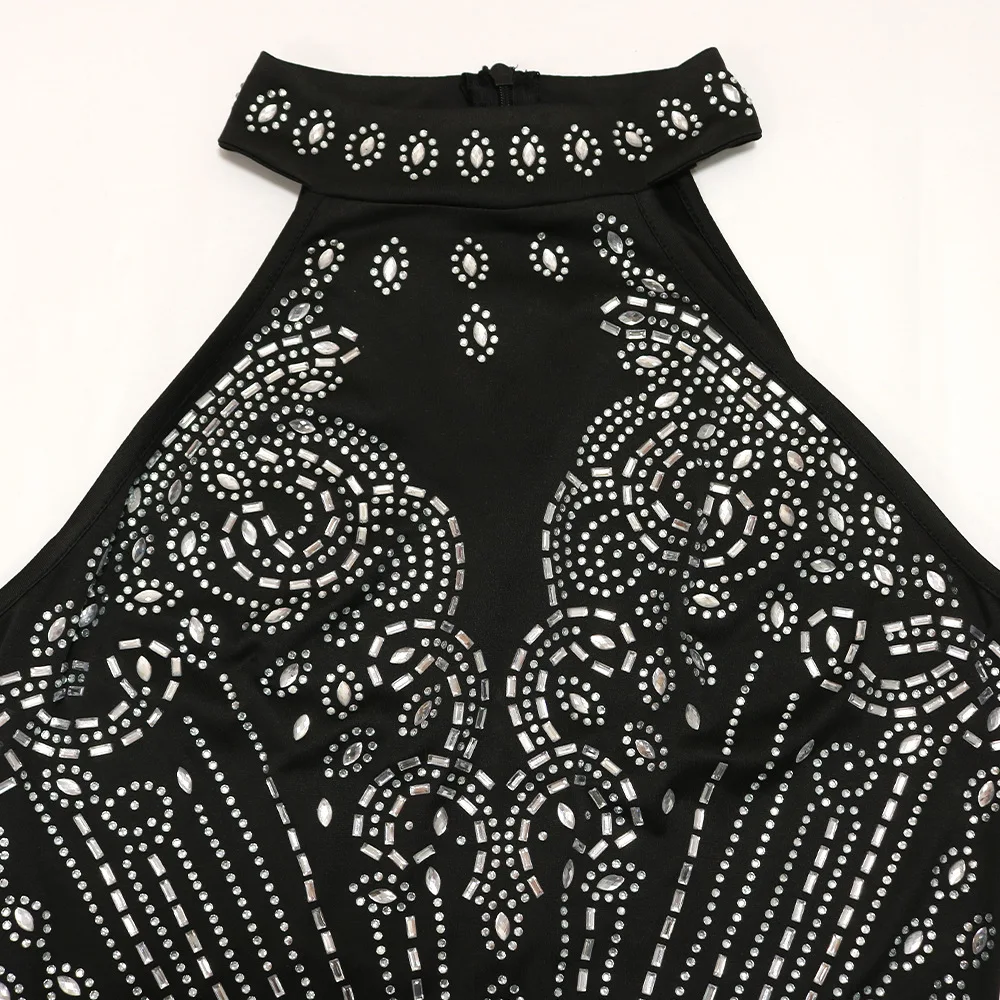 Felyn 2022 лучшее качество от известного бренда однотонное платье со стразами с