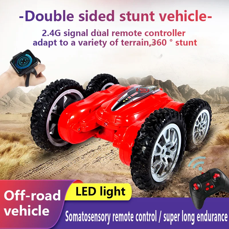 

New Dual RC Car Double-side Roll 3D Flip RC Cars Drift-Buggy Battery Operated RC Stunt Machine Radio Controlled Toys for Boys