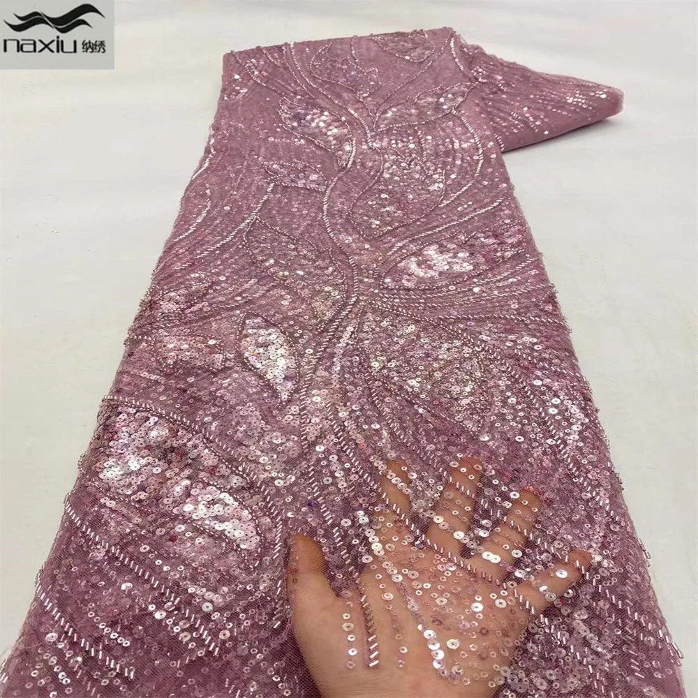 Африканская кружевная ткань Madison для жениха с блестками, французская нигерийская кружевная ткань для свадебного платья