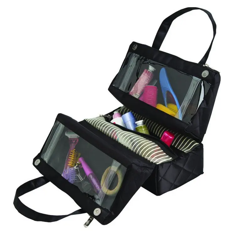 QUILTED GOLD COSMETIC / TOILETRY BAG