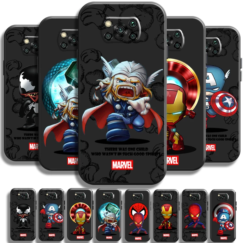

Marvel Cartoon Avengers For Xiaomi Poco X3 Pro NFC For POCO X3 GT Phone Case Cases TPU Cover Back Funda Full Protection Coque