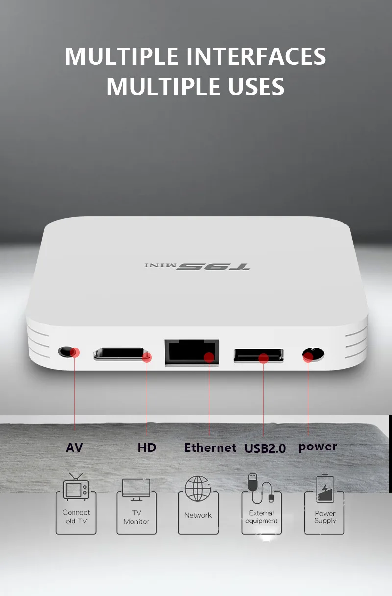 

Mooleboo T95 Mini 1G+8G 2G+16G 6K HD Network Player 4G&5G Wifi Internet Permenant Free TV Channels Smart Set Top TV Box