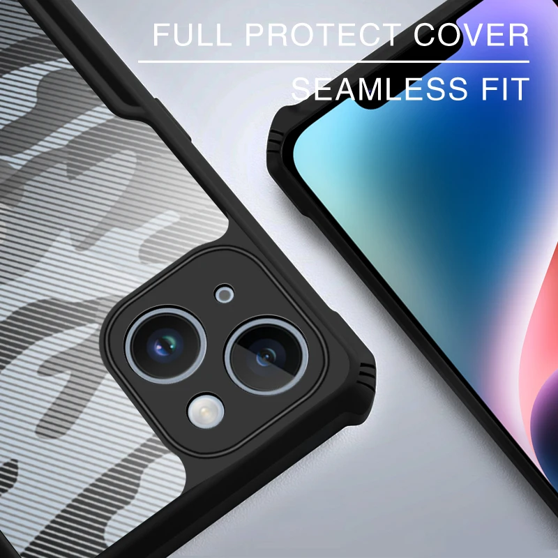 Жесткий [Камуфляжный Жук] Гибридный ударопрочный тонкий кристально прозрачный