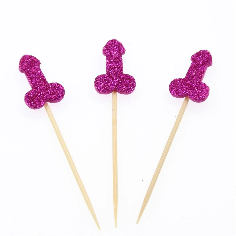 12 шт. Блестящий пенис Вилли торт Кекс Топпер Свадебные подарки для взрослых