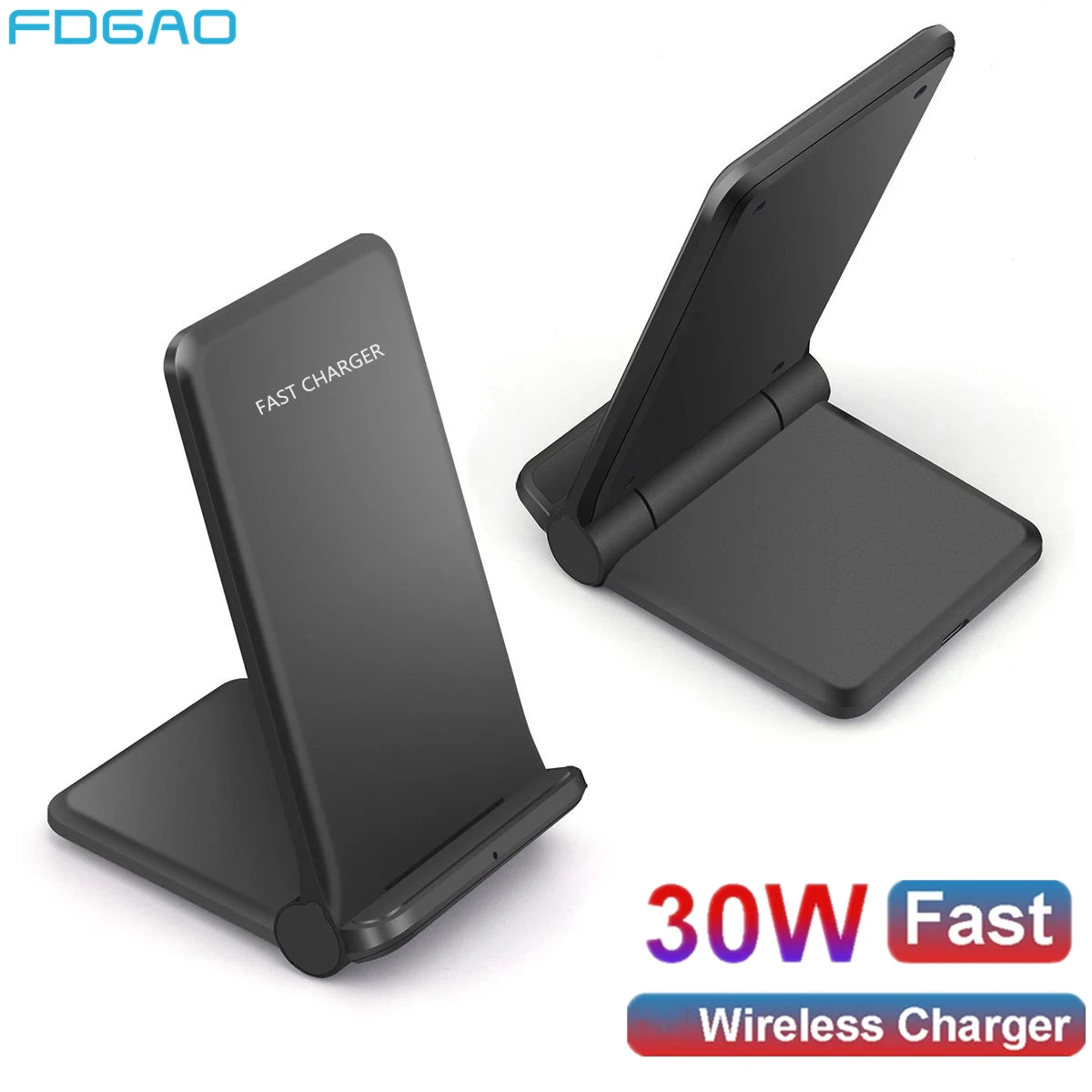 FDGAO 30 Вт Беспроводное зарядное устройство подставка для iPhone 14 13 12 11 Pro MAX XR X 8 Samsung S10 S20 S21 складной держатель для телефона с быстрой зарядкой