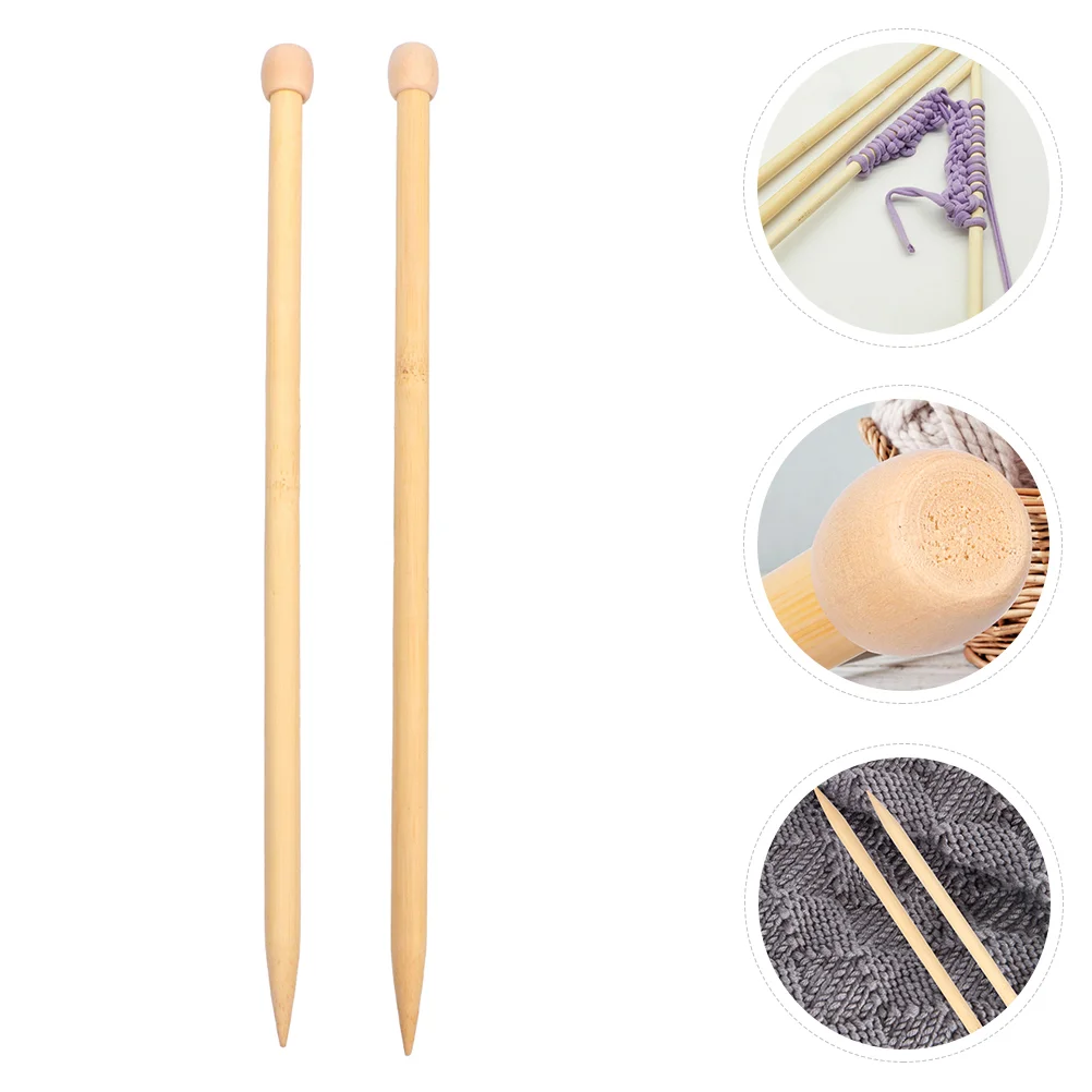 

Knitting Wooden Crochet Needle Tools Bamboo Circular Weaving Yarn Supplies Single Straight Set Wood Pointed Point Beginners Rods