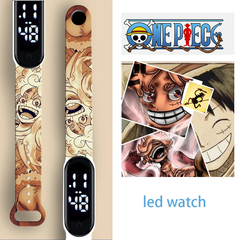 

Japanese anime One Piece Luffy Nika led electronic watch Xiaomi cartoon sports watch children's toys birthday gift