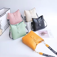 2022 new ladies crocodile pattern handbag satchel messenger bag candy color free shipping