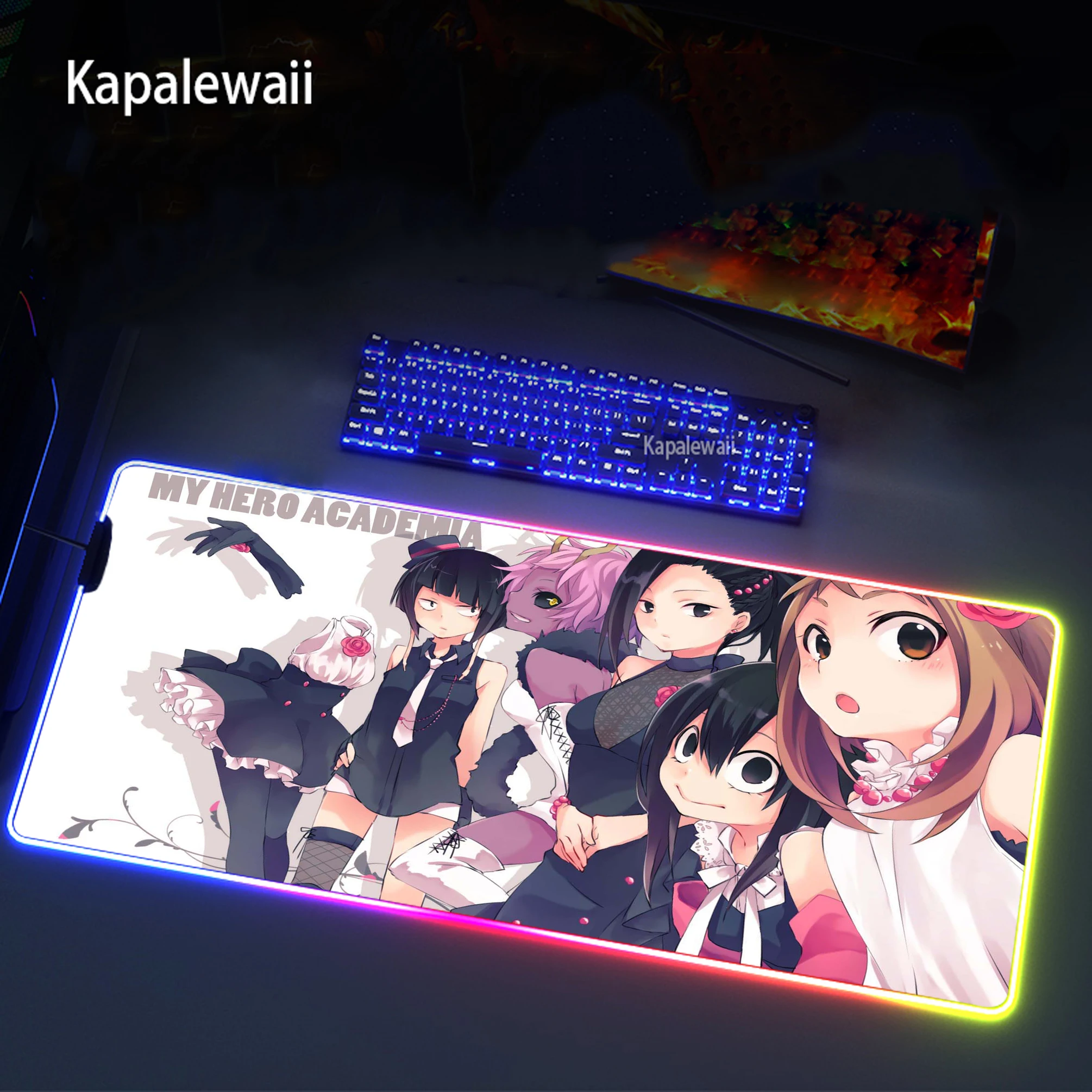 

RGB LED Lighting Mouse Pad Xxl Desk Mause Mat Keyboard Mouse Carpet Gaming Accessories For My Hero Academia Game Mouse Pad