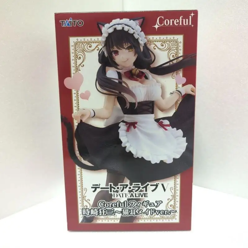 Фото Подлинная фигурка Taito Date Alive Iv Coreful Kurumi Tokisaki Cat-Ear Maid Ver, оригинальная аниме-фигурка, модель коллекционной фигурки, кукла №2