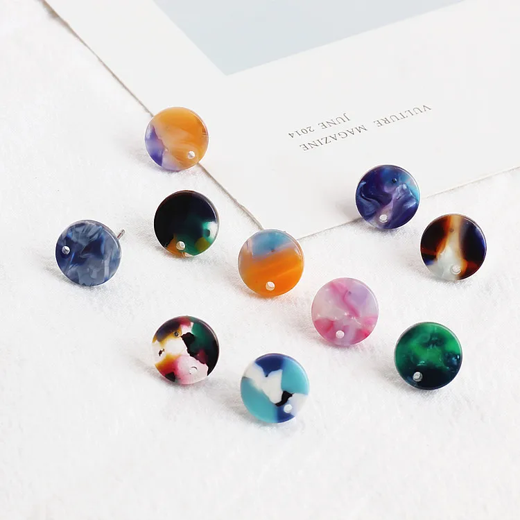 

South Korea Red Net acetate single hole retro DIY wafer Earrings accessories pendant earrings earrings materials