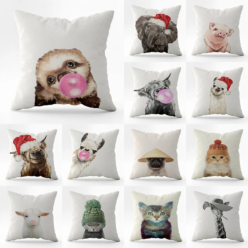 

Простой стиль персиковая кожа наволочка Мультяшные милые животные персиковая кожа диванная подушка поясная подушка