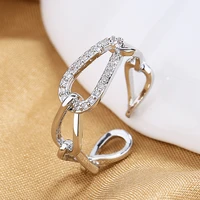 2022 latest ladies ring geometric hollow ring female simple index finger ring fashion tail ring temperament chain open ring