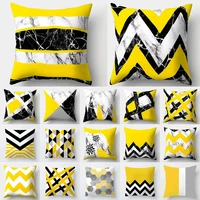 yellow geometric marble creative mix match print cushion cover personality polyester sofa car pillowcase home decor party decor