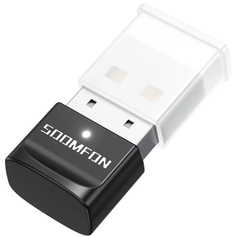 

Мини USB Bluetooth адаптер SOOMFON 5,0 беспроводной аудио передатчик поддерживает HD голосовой чат для ПК ноутбука наушников динамиков