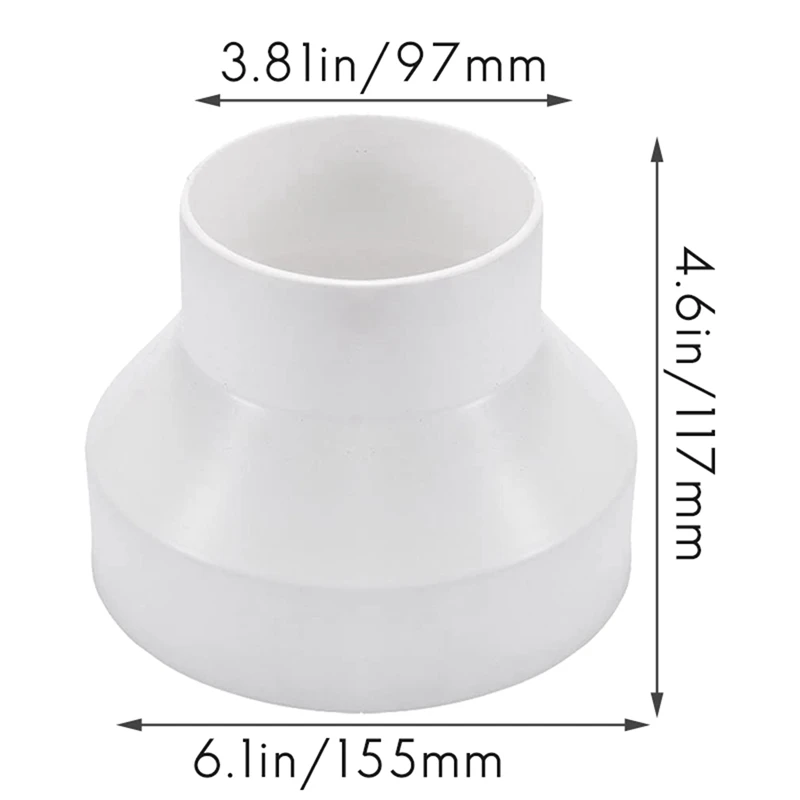 6X переходник для вентиляционной трубы воздуховода соединитель встроенной