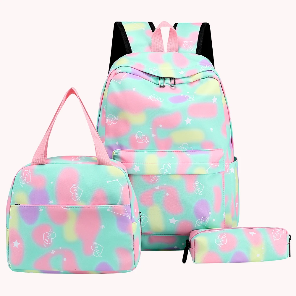 

3pcs/set Teenage Backpack School Bag Adjustable Strap Fashion Travel Backpack Waterproof Back Rucksack for Kid Child Backpack