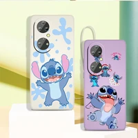 disney monster stitch phone case for huawei p50 p40 p30 p20 pro lite e y9s y9a y9 y6 y70 nova 5t 9 5g liquid rope cover