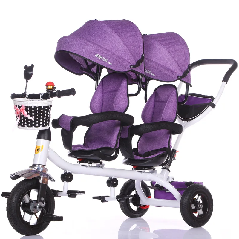 Baby Strollers Double Twin with Air Wheel  Universal Travel Baby Pram Children Tricycle Carriage for Sale Baby Push Trike
