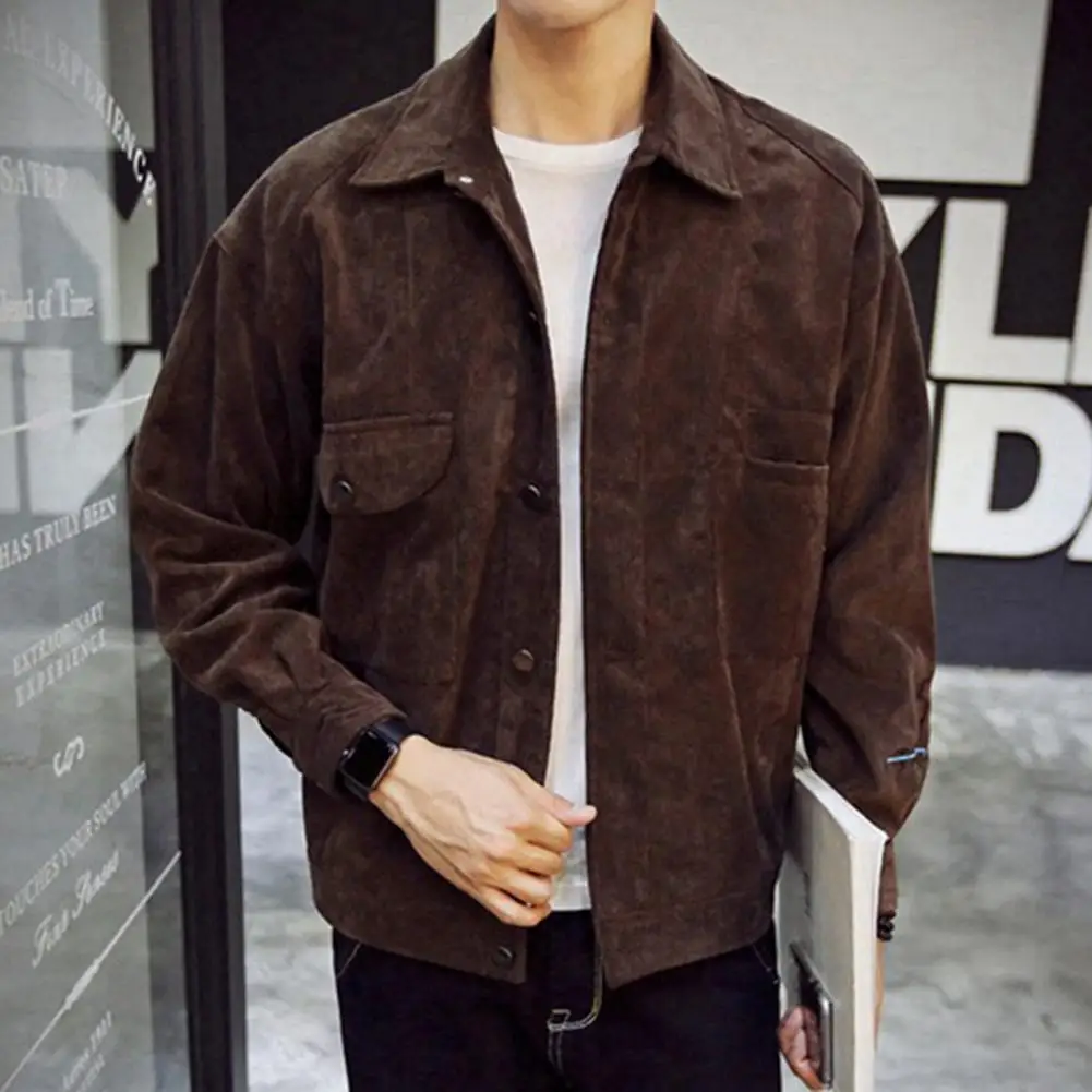 

Stylish Men Outwear Long Sleeve Male Men Jacket Single Breasted Lapel Jacket