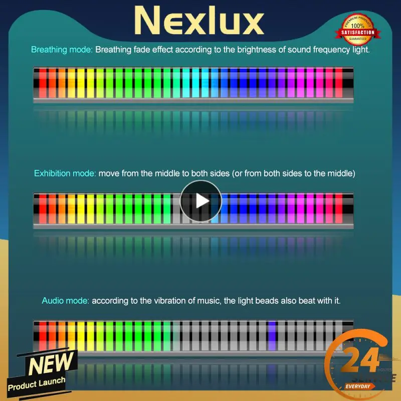 

Ambient Light Bar Colorful Usb Pickup Lights 5v Rgb Rhythm Music Lights 2023 Led Light bluetooth-compatible App Voice Activated