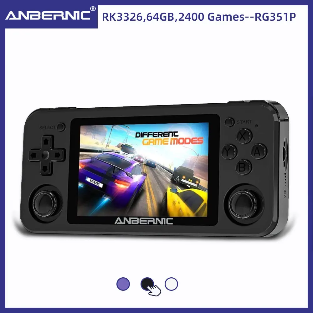 RG351P ANBERNIC  Retro Game PS1 RK3326 64G Open Source System 3.5 inch IPS Screen Portable Handheld Game Console RG351gift 2400