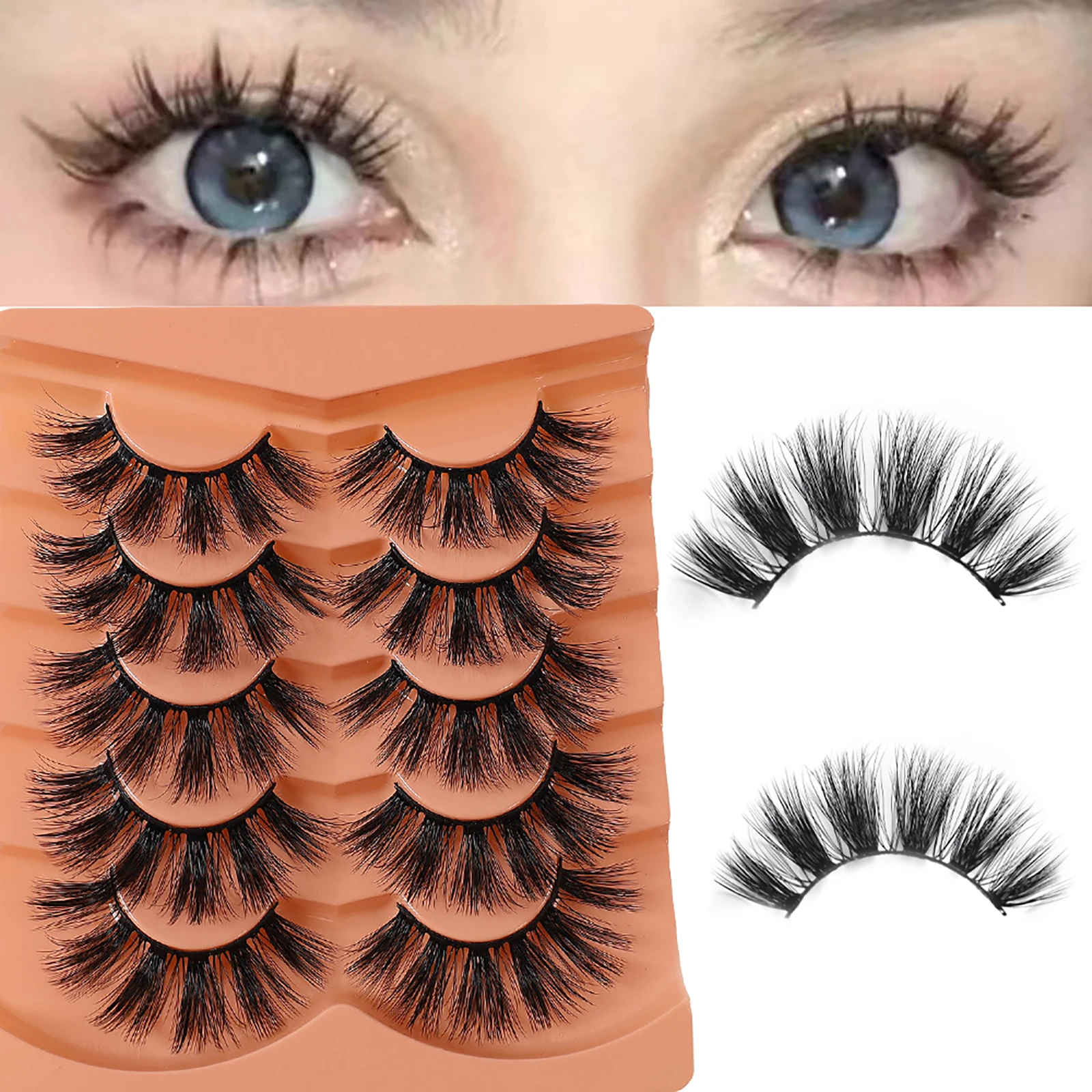 5 пар новых продуктов накладные ресницы густые и имитация завитых ресниц |