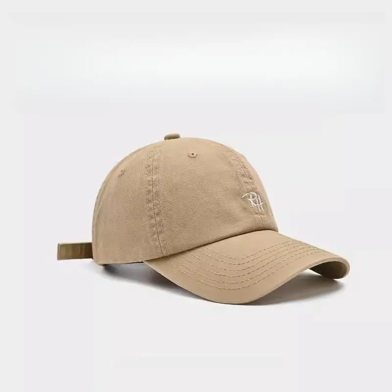 2025 New Arrival Khaki Soft Top Baseball Cap Women's Face-Looking Small Peaked Men Deep Gray Korean Hat |