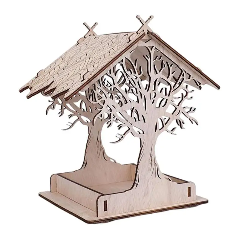 

Деревянная подвесная кормушка для птиц, подвесной домик для птиц на улице, Подвесной деревянный домик, декоративная кормушка для птиц, доми...