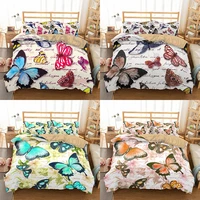 butterfly printed duvet cover bedding set luxury polyester bedspread home textile bed set single full queen king size