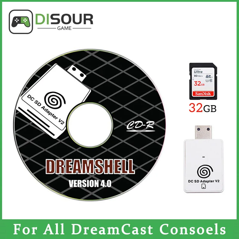 Original V2 Adapter for Sega DC Game Console SD/TF Card Reader For SEGA Dreamcast And CD With Dreamshell Boot Loader Read Games