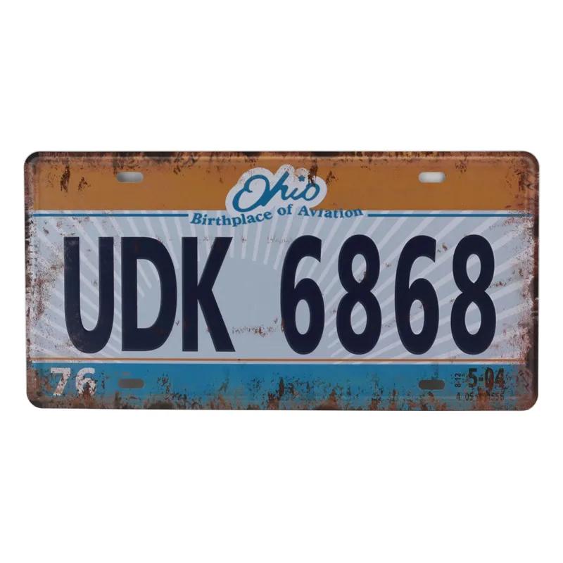 

USA Car Number New York California Metal License Plate Vintage Decor Wall Poster Bar Pub Garage Tin Plaque Signs 15X30CM