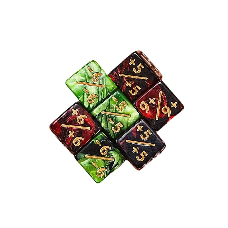 10Pcs/set Plus and Minus Dice Two-color Energy Board Game Accessories Educational Toys Operation Mathematics Preschool - купить по