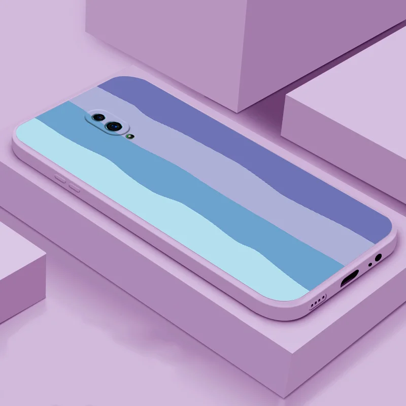 

Case For OPPO Reno Ace Reno 2 Reno 2F Reno Z Soft Case TPU Silicone Case Rainbow pattern Case Straight Edge Liquid Phone Case