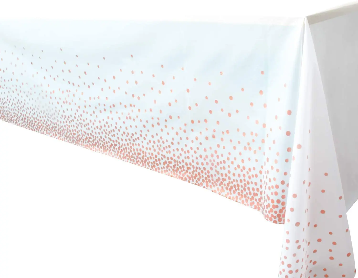 

54"x108" Rose Gold Dot Confetti Plastic Tablecloths for Rectangle Tables Rectangular Table Covers for Party Wedding Anniversary