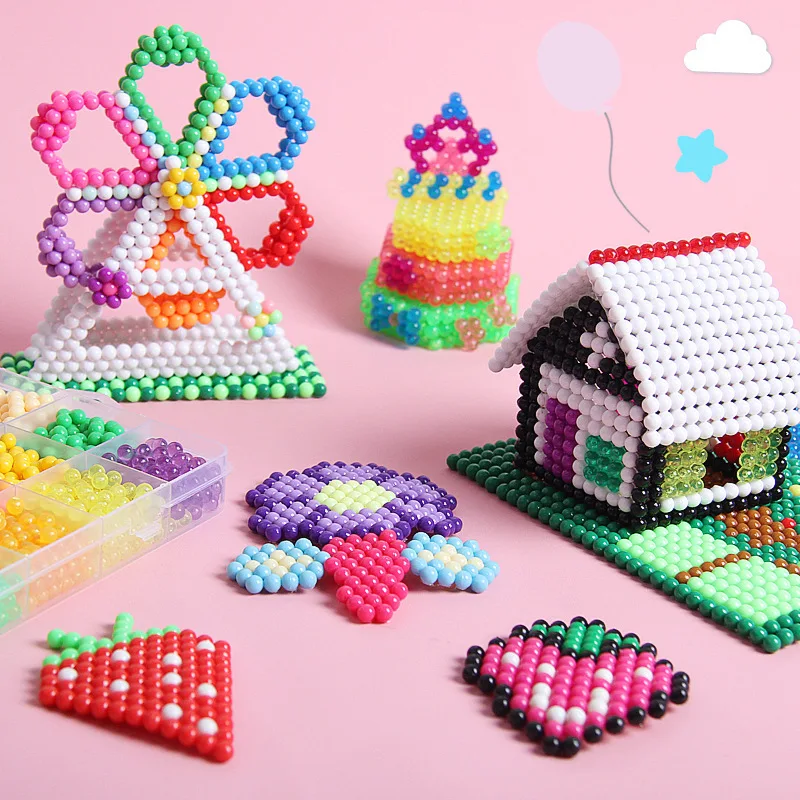 

Водяные бусины, распылитель Perler, волшебные бусины Aqua, образовательные бусины perlen, головоломки, аксессуары для детей, игрушки