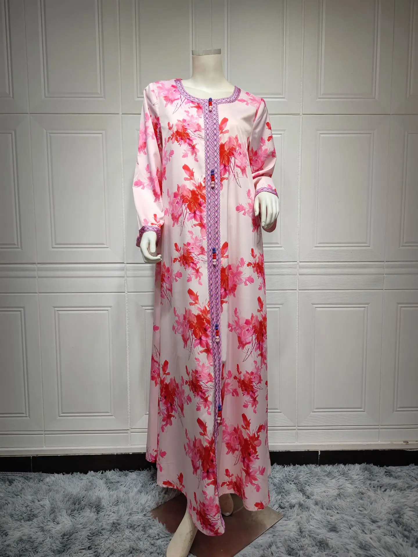 Jalabiya Abaya Dubai Print Muslim Fashion Hijab Dress Summer Loose Abayas African Dresses for Women Islam Modest Moroccan Kaftan