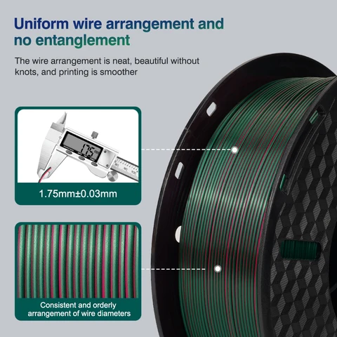 Kee Pang Триколор шелковый PLA filament 1 кг 1,75 мм