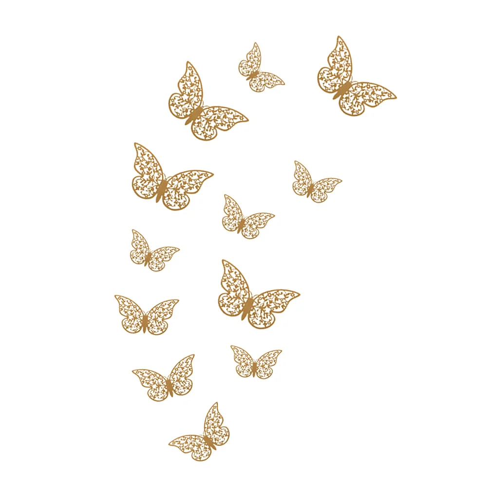 

12 PCS Wedding Stickers 3D Sticker 3D Wall Stickers Three-dimensional Hollow Decal 3D Sticker 3D Wall Stickers Hollow Decal