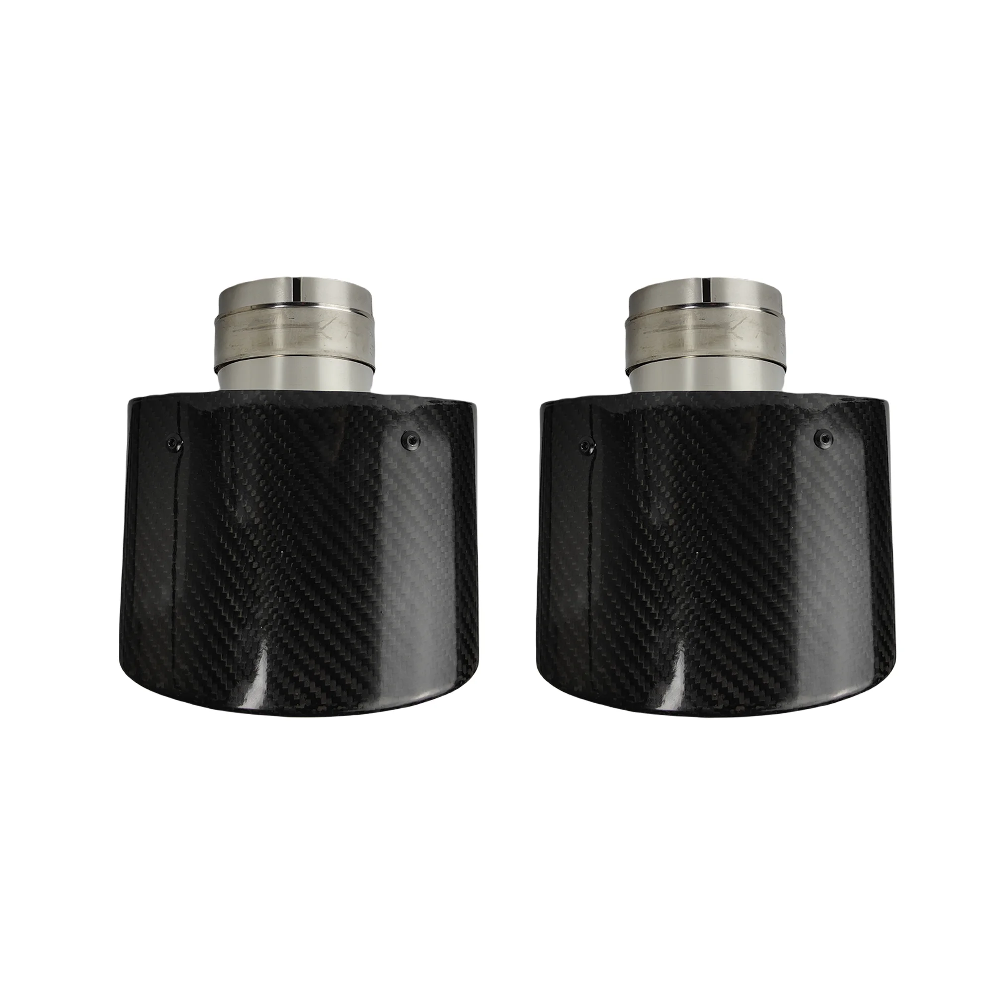 1 Pcs Universal Glossy Carbon Fiber Car Mufflers Tip Exhaust Pipe Nozzle Decoration polishing Oval Width 105/115/130/150
