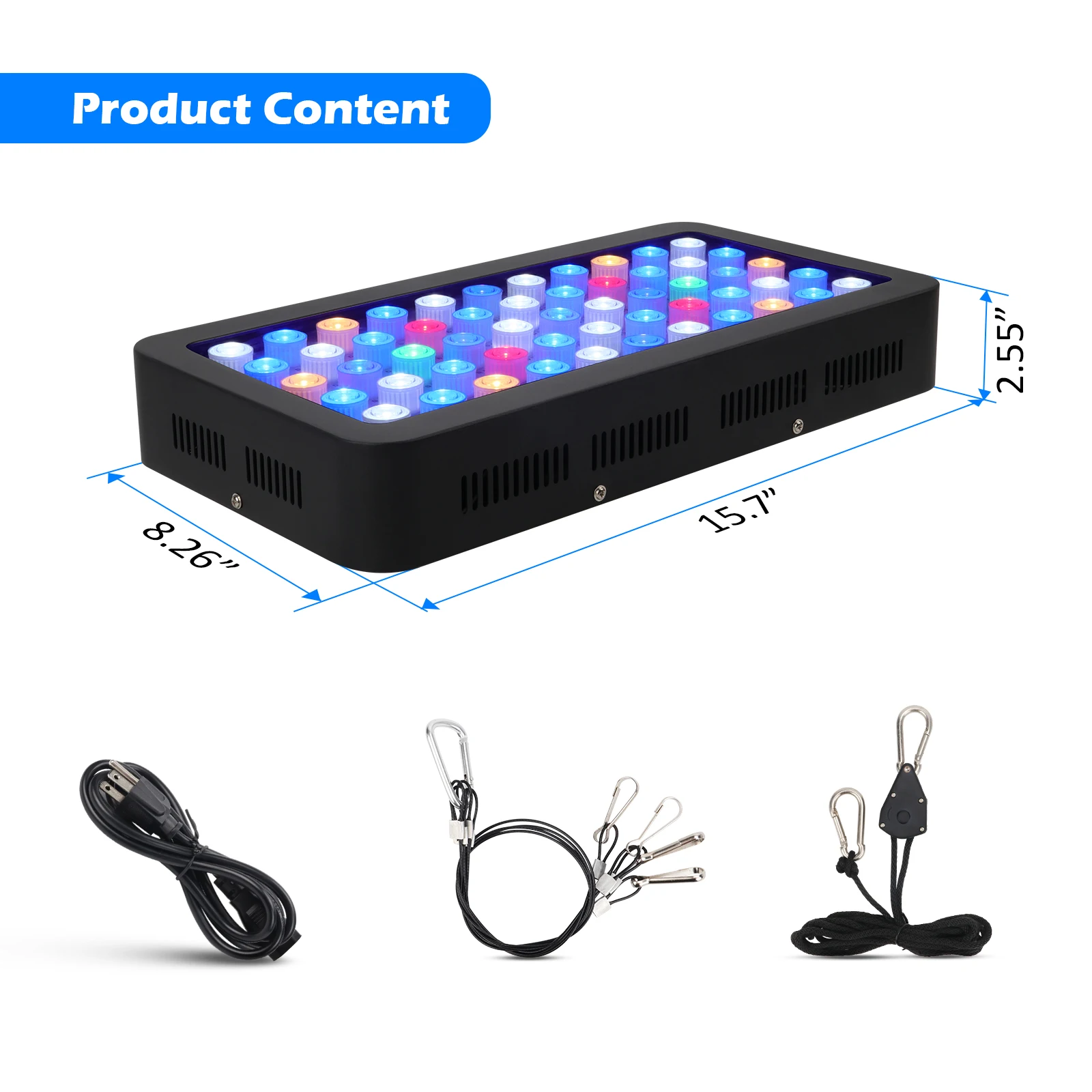 Белый светодиодный резервуар для рыб с УФ-рифом