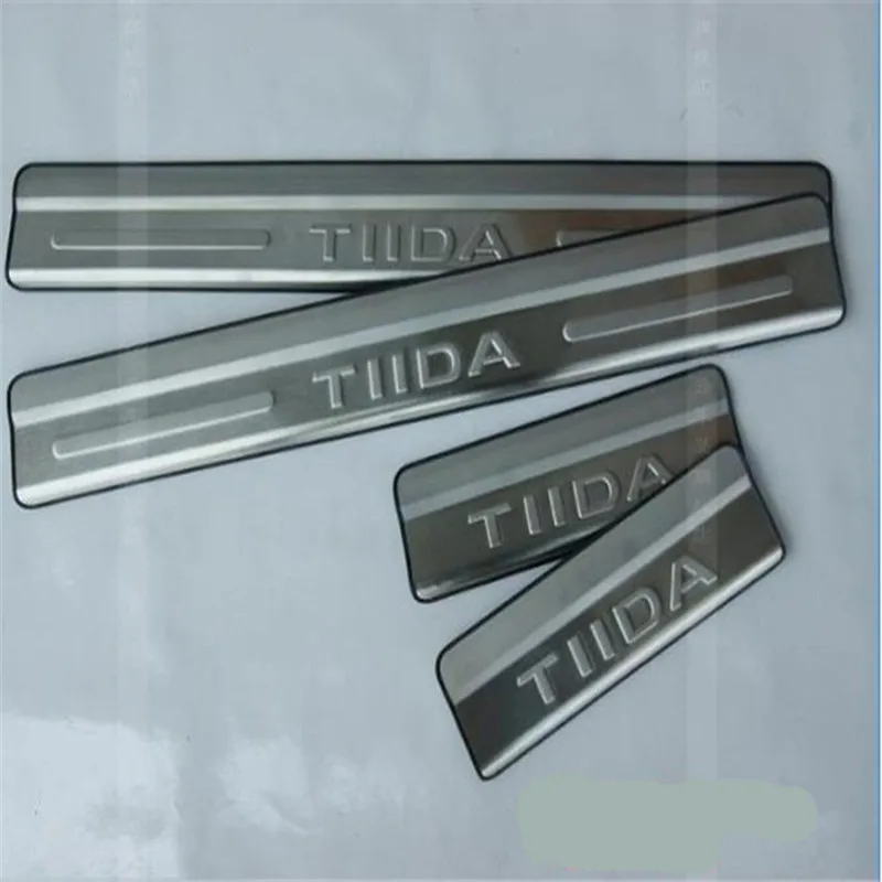 

Car Styling Accessories Stainless steel Door Sill Scuff Plate Threshold protector guard Welcome Pedal For Nissan TIIDA 2011-2015