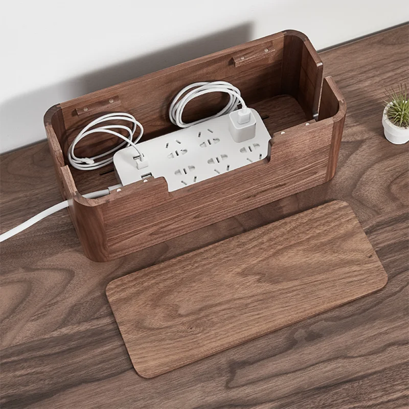 

Meja Kawat Kabel Organizer Kayu Solid Kotak Persimpangan Kabel Winder Kotak Penyimpanan Desktop Klip Pemegang untuk Kotak TV