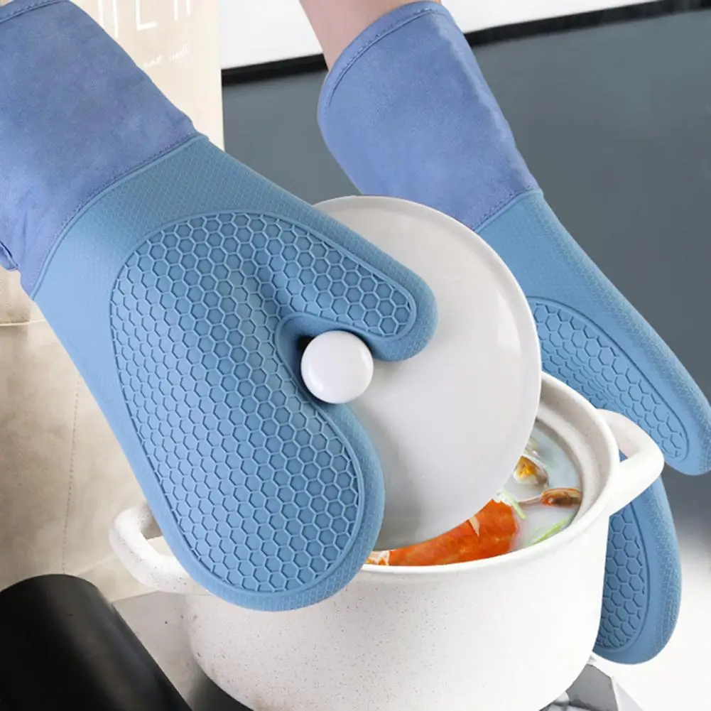 

1Pc Microwave Glove Heat Resistant Non-Slip Silicone Raised Texture Baking Glove for Kitchen Oven Mitts Tools