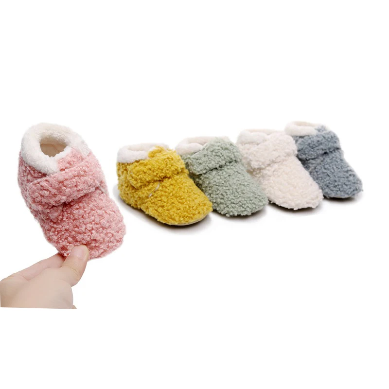 

Детская обувь в Корейском стиле, утепленная теплая обувь из хлопка и плюша, Детские осенне-зимние ботинки для первых шагов, короткие ботинки для мальчиков и девочек