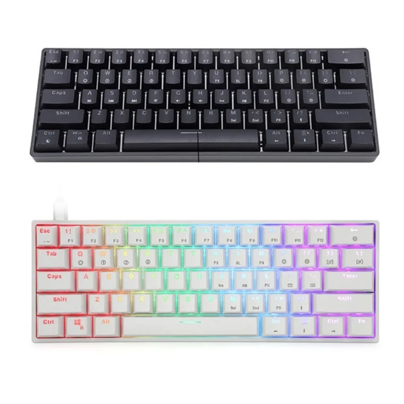 

GK61 SK61 Portable 60% Mechanical Keyboard Gateron optical Switches RGB Backlit Hot Swappable Wired Gaming Keyboard for PC Mac