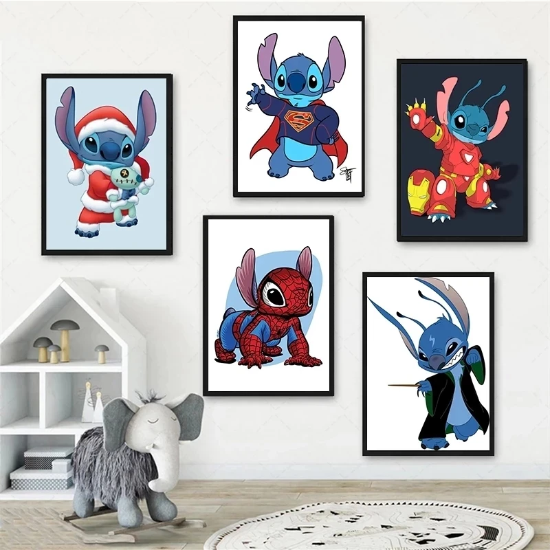 5D DIY Diamond Painting Mosaic Kit Disney Cartoon Lilo Stitch Marvel Interstellar Baby Wall for Living Kids Room Home Decor Gift |
